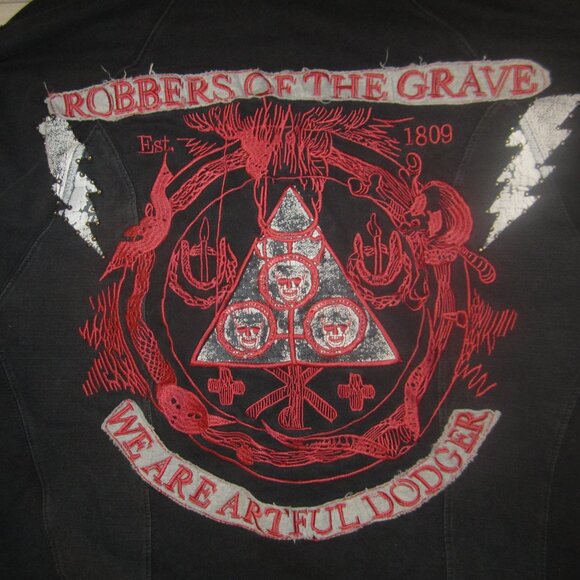 Artful Dodgers "Robbers of the Grave" Embroidered Vintage Zip Up Hoodie - Picture 3 of 10